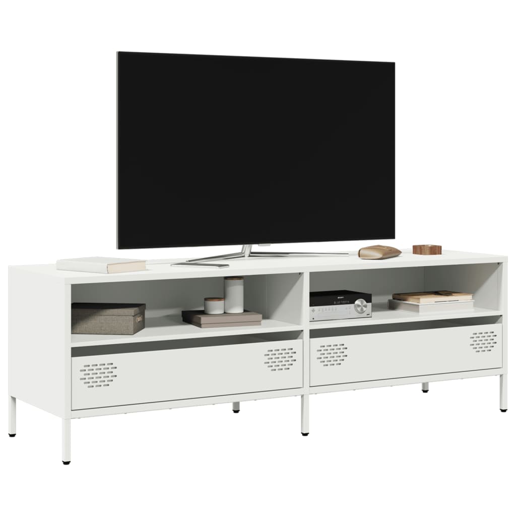 vidaXL Dulap TV, alb, 135x39x43,5 cm, oțel laminat la rece