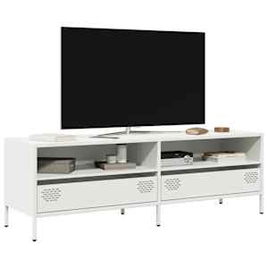 TV skříňka bílá 135 x 39 x 43,5 cm ocel válcovaná za studena - obrázek 1