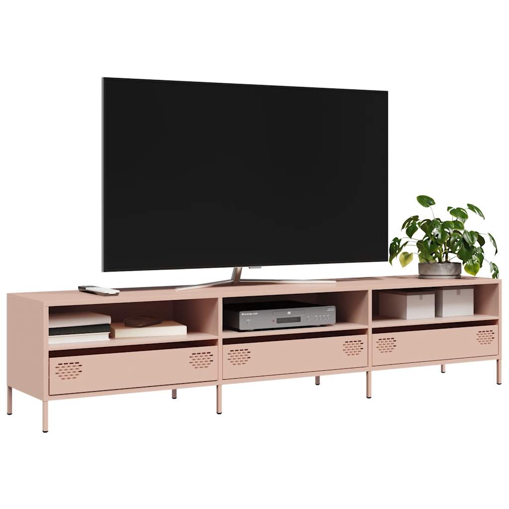 TV-Schrank Rosa 202x39x43,5 cm Kaltgewalzter Stahl