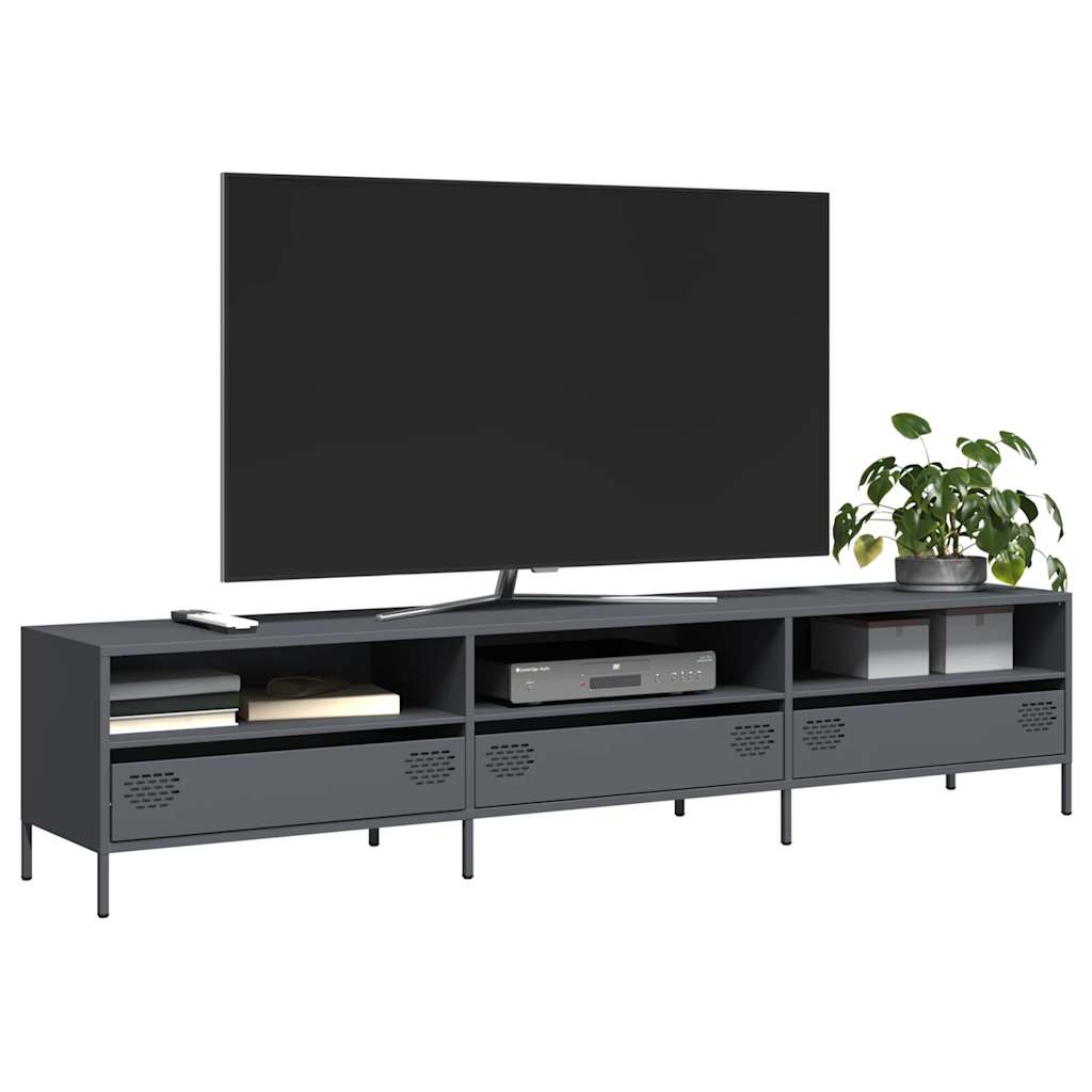 vidaXL Dulap TV, antracit, 202x39x43,5 cm, oțel laminat la rece