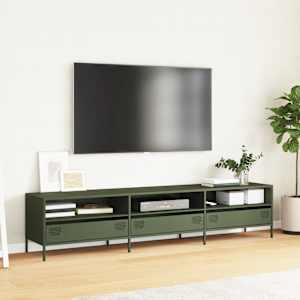 TV skříňka olivová 202 x 39 x 43,5 cm ocel válcovaná za studena - obrázek 3