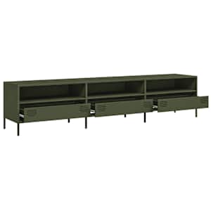 TV skříňka olivová 202 x 39 x 43,5 cm ocel válcovaná za studena - obrázek 5