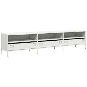 TV skříňka bílá 202 x 39 x 43,5 cm ocel válcovaná za studena - obrázek 2