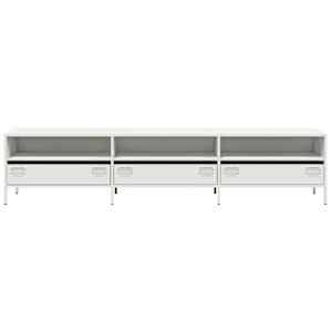 TV skříňka bílá 202 x 39 x 43,5 cm ocel válcovaná za studena - obrázek 4