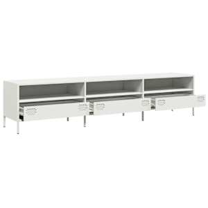 TV skříňka bílá 202 x 39 x 43,5 cm ocel válcovaná za studena - obrázek 5