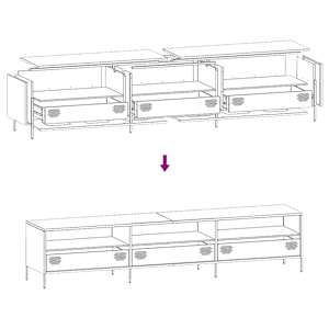 TV skříňka bílá 202 x 39 x 43,5 cm ocel válcovaná za studena - obrázek 11