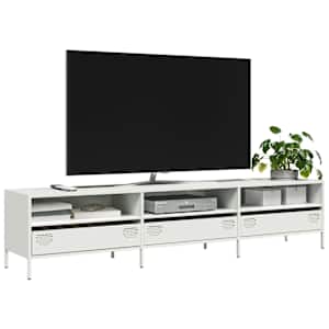TV skříňka bílá 202 x 39 x 43,5 cm ocel válcovaná za studena - obrázek 1