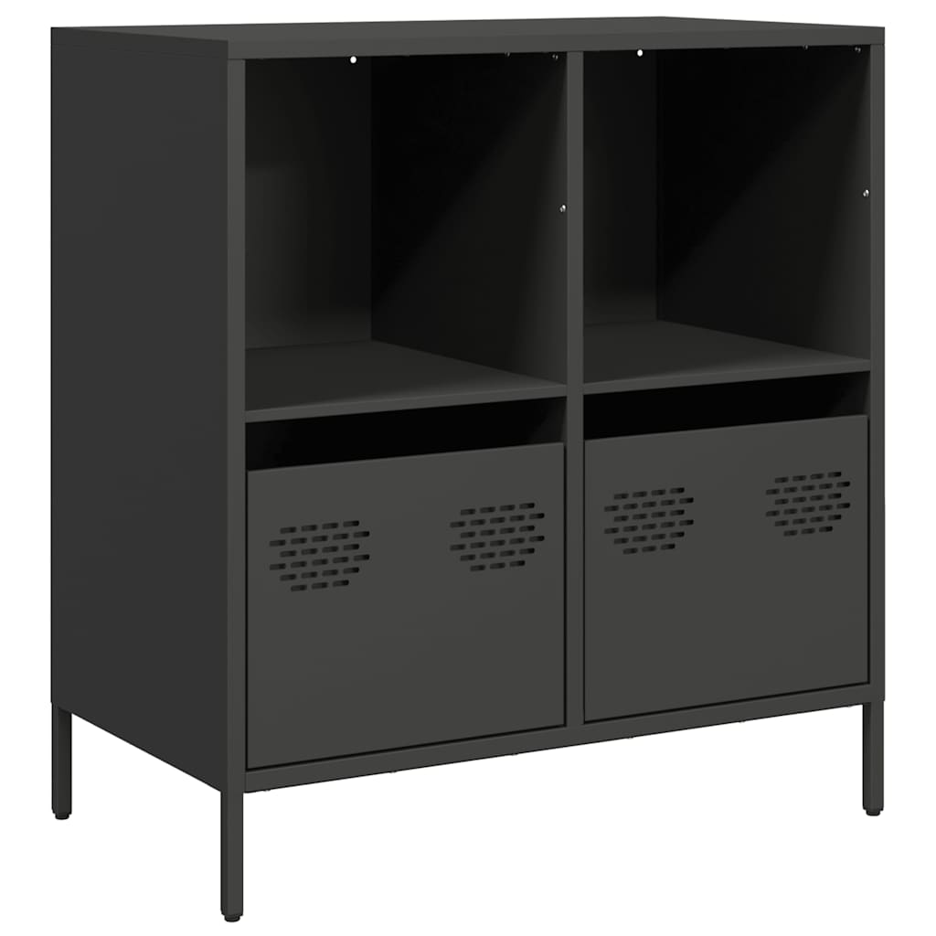 E-shop vidaXL Komoda čierna 68x39x73,5 cm oceľ valcovaná za studena