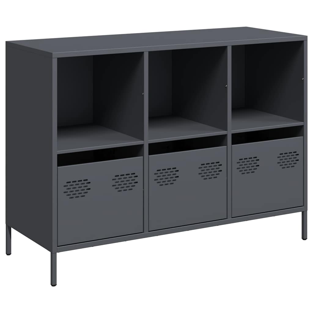 Thumbnail - vidaXL Sideboard Anthrazit 101,5x39x73,5 cm Kaltgewalzter Stahl
