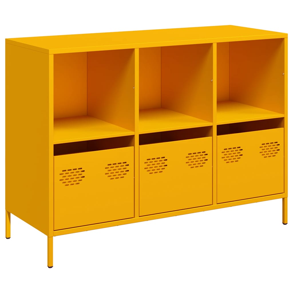 Thumbnail - vidaXL Sideboard Senfgelb 101,5x39x73,5 cm Kaltgewalzter Stahl