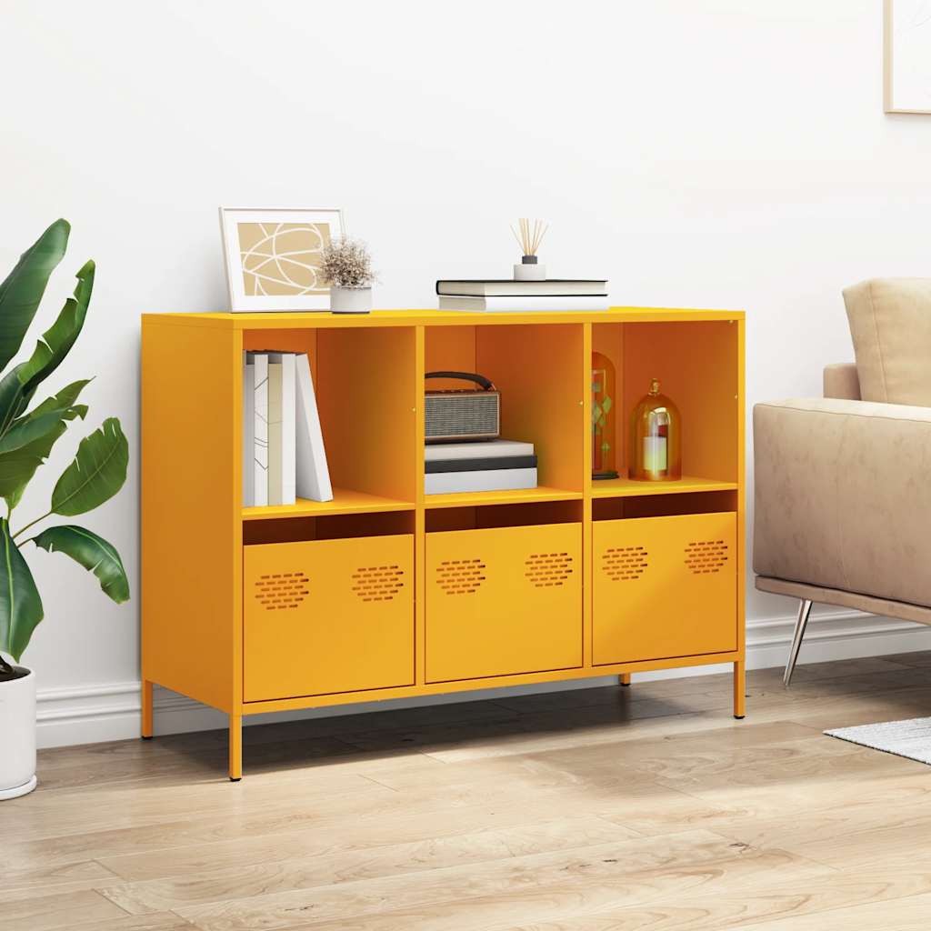 Thumbnail - vidaXL Sideboard Senfgelb 101,5x39x73,5 cm Kaltgewalzter Stahl