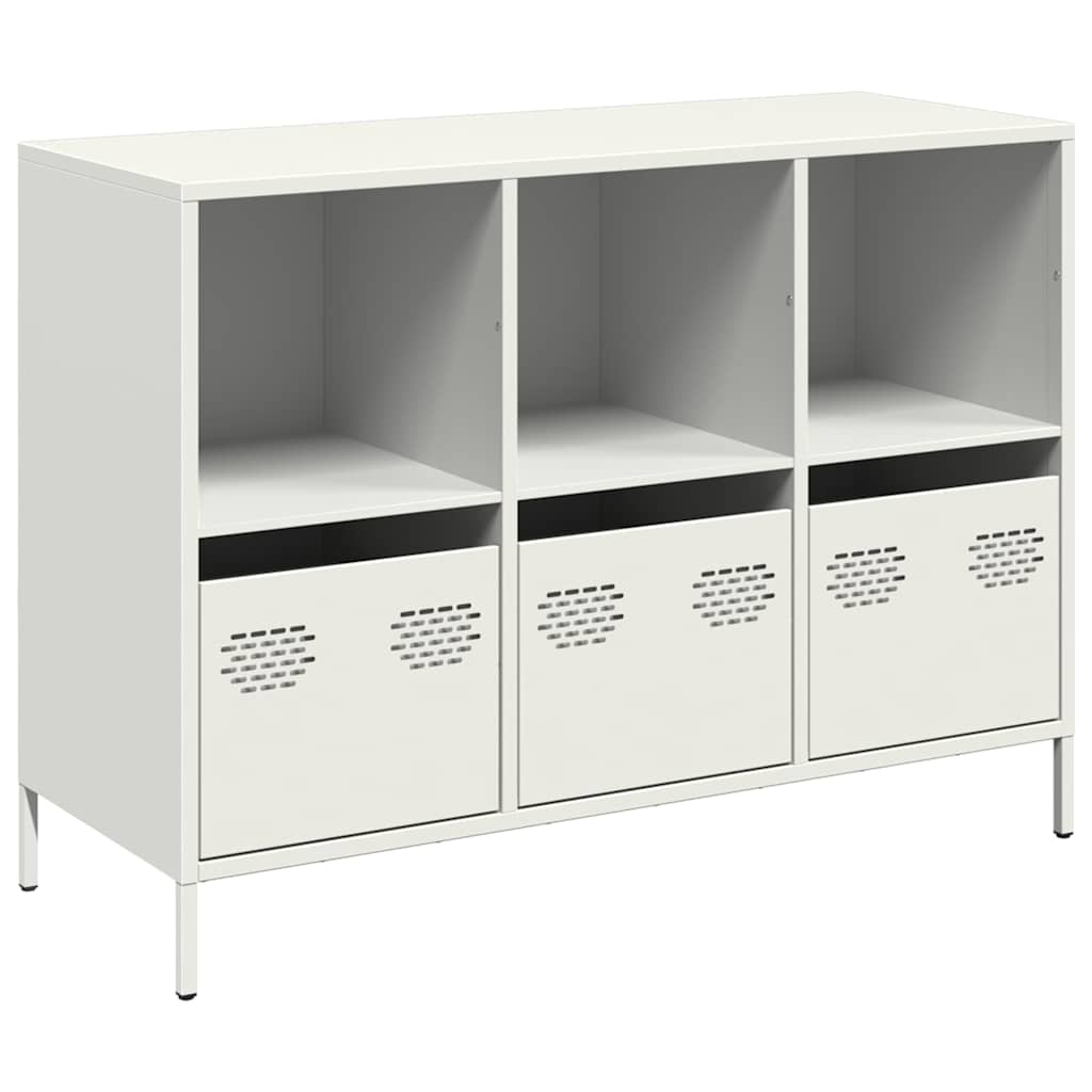 Thumbnail - vidaXL Sideboard Weiß 101,5x39x73,5 cm Kaltgewalzter Stahl