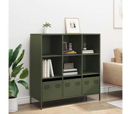 vidaXL Ραφιέρα Πράσινο Λαδί 101,5x39x103,5 εκ. από Ατσάλι