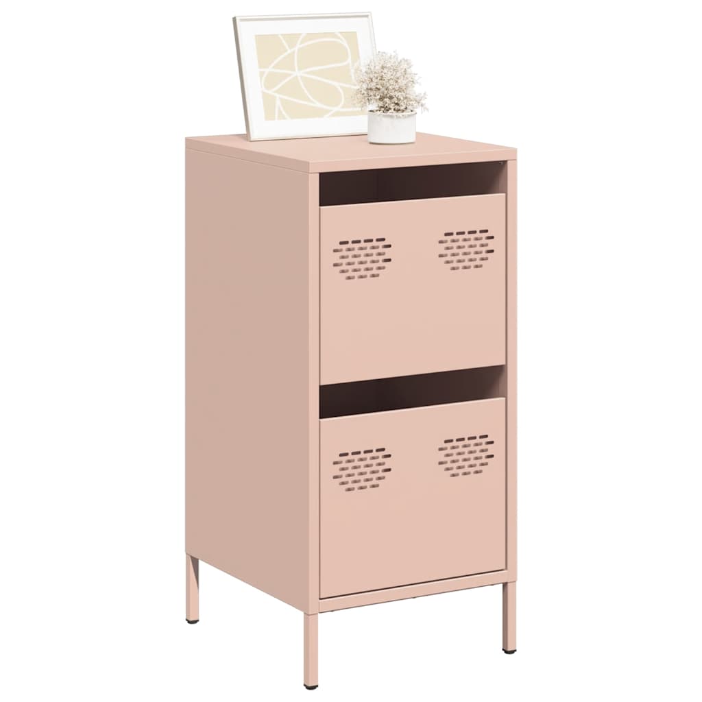 vidaXL Aparador 35x39x73,5 cm aço laminado a frio rosa
