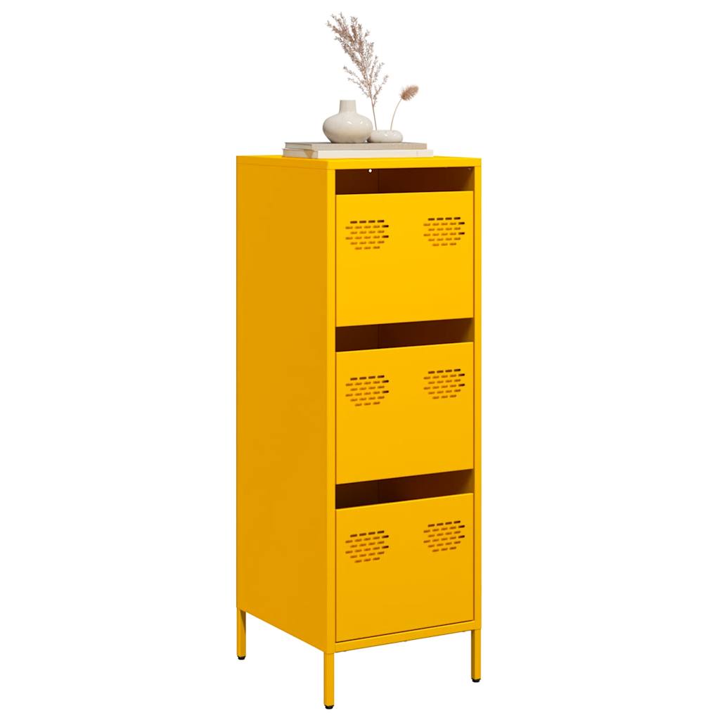 vidaXL Highboard Senfgelb 39x35x103,5 cm Stahl