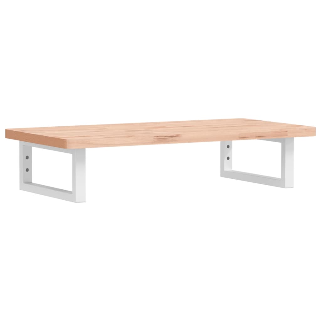 vidaXL Deska pod umyvadlo nástěnná ocel a masivní bukové dřevo