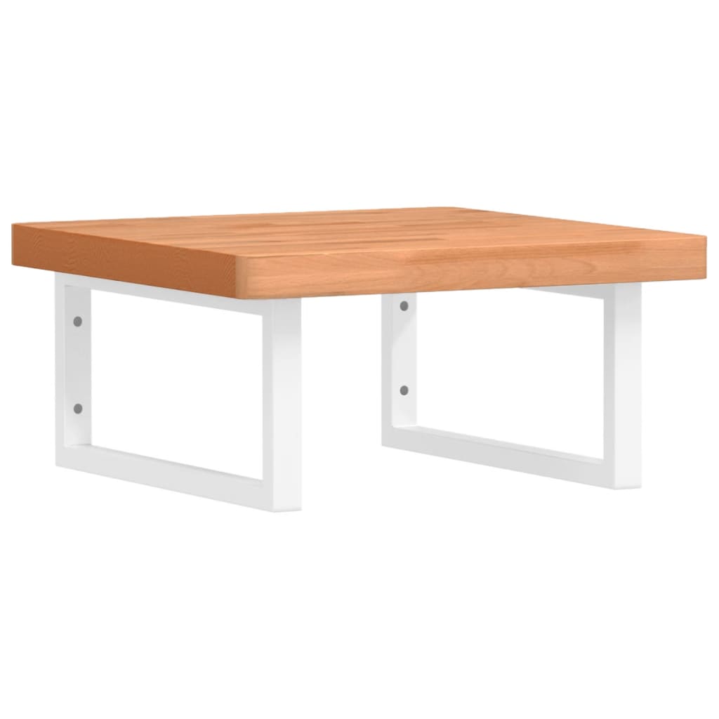 Badkamer wandschap staal en massief beukenhout image 2