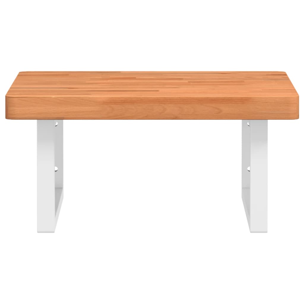 Badkamer wandschap staal en massief beukenhout image 4