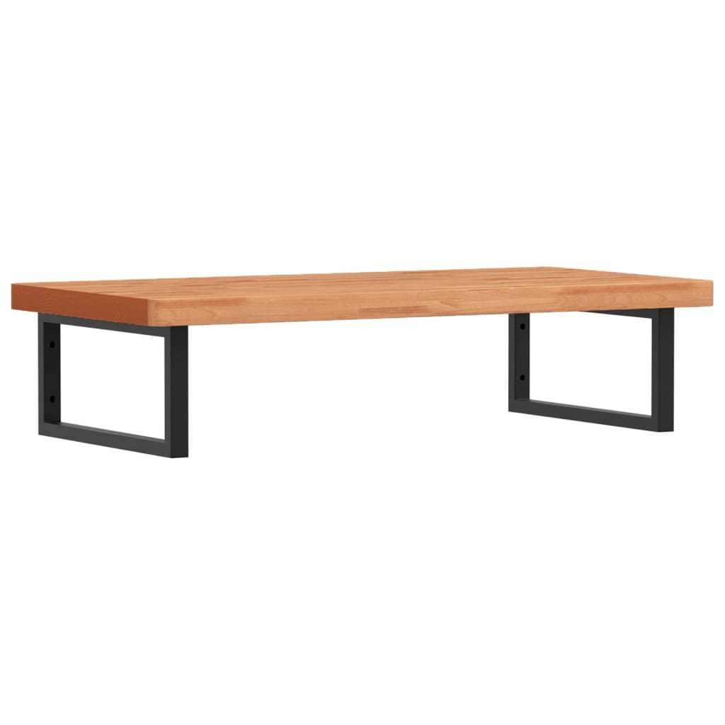 vidaXL Deska pod umyvadlo nástěnná ocel a masivní bukové dřevo