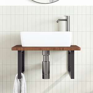 vidaXL Lentyna praustuvui, plienas ir ąžuolo medienos masyvas