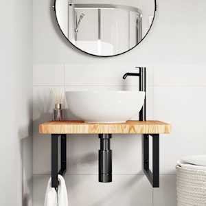 vidaXL Lentyna praustuvui, plienas ir ąžuolo medienos masyvas