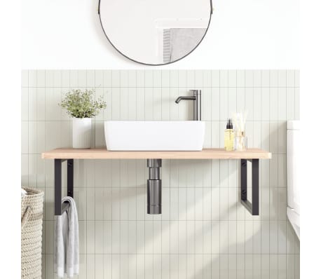 vidaXL badev&aelig;relseshylde st&aring;l og massivt b&oslash;getr&aelig;