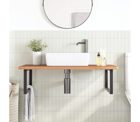 vidaXL ac&eacute;l &eacute;s t&ouml;m&ouml;r b&uuml;kkfa falra szerelhető mosd&oacute;polc