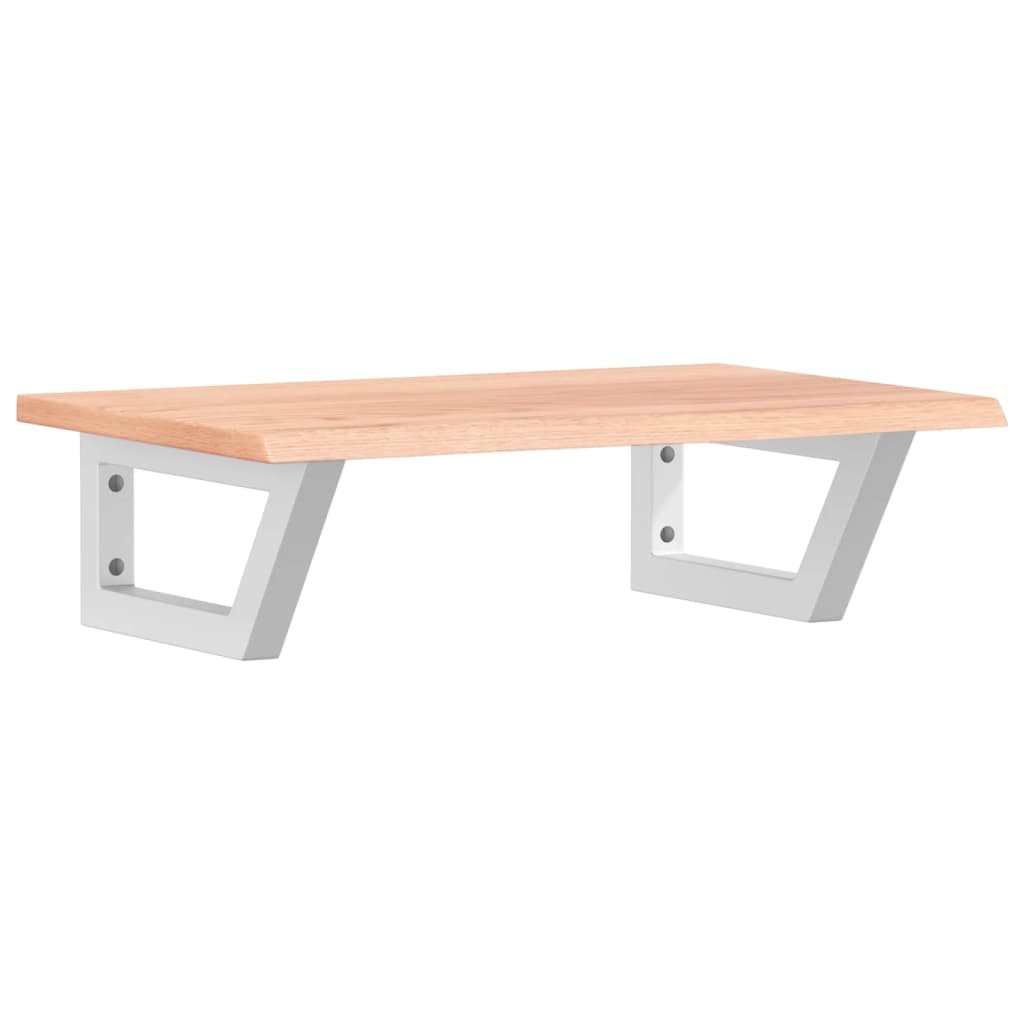 vidaXL Stenska polica za umivalnik jeklo in trdna hrastovina-image-8721102934155