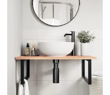 vidaXL badev&aelig;relseshylde st&aring;l og massivt egetr&aelig;