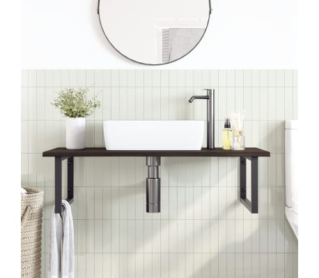 vidaXL ac&eacute;l &eacute;s t&ouml;m&ouml;r t&ouml;lgyfa falra szerelhető mosd&oacute;polc