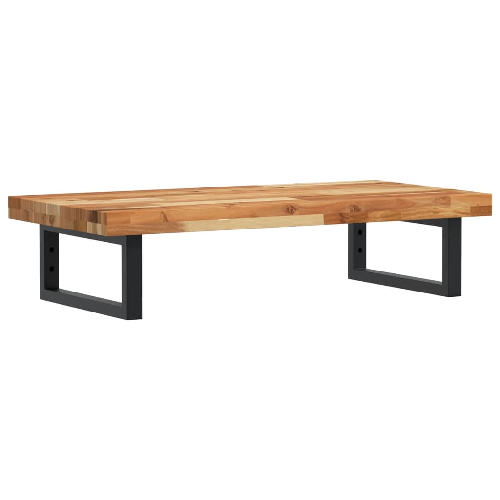 vidaXL Deska pod umyvadlo nástěnná ocel a masivní akáciové dřevo