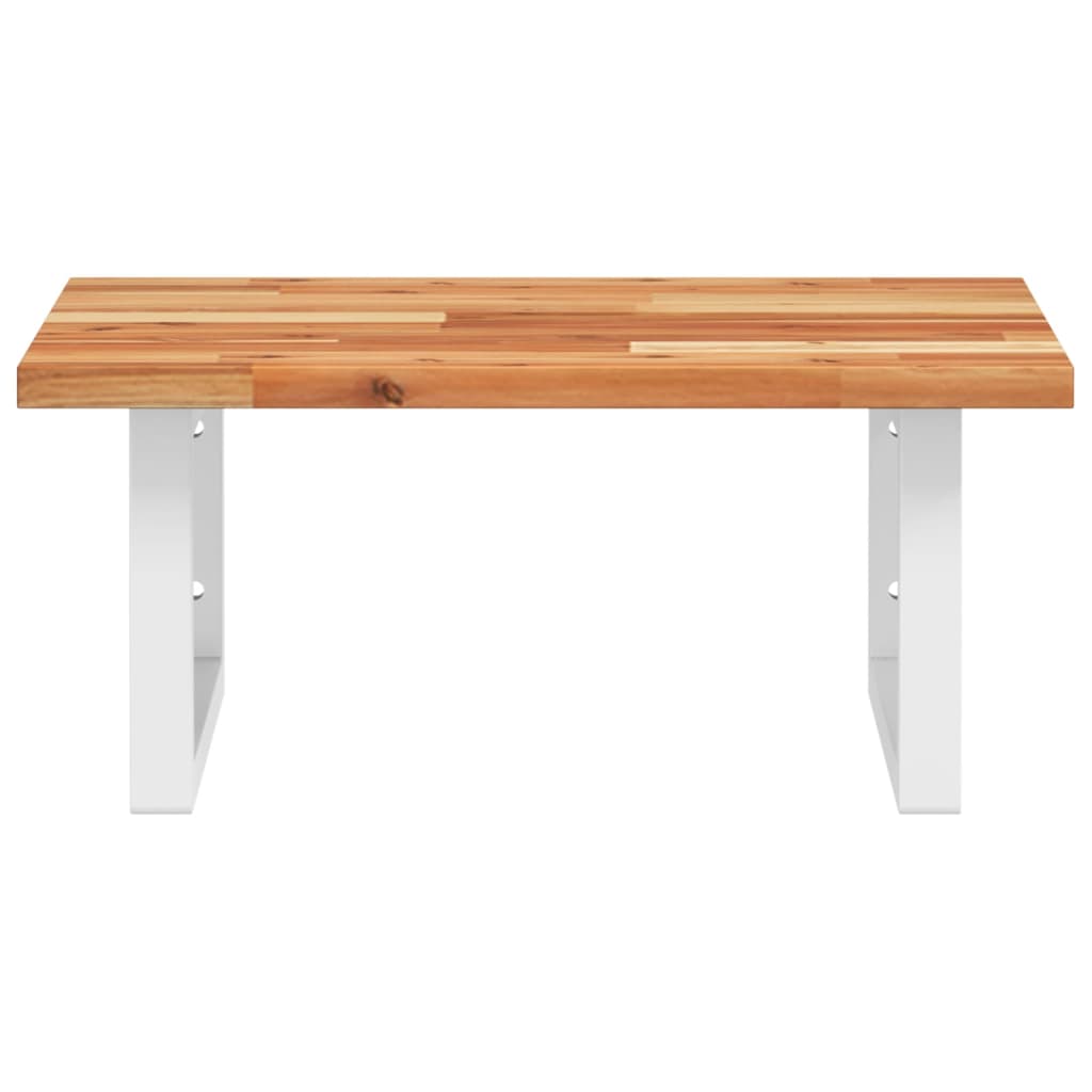 Badkamer wandschap staal en massief acaciahout image 4