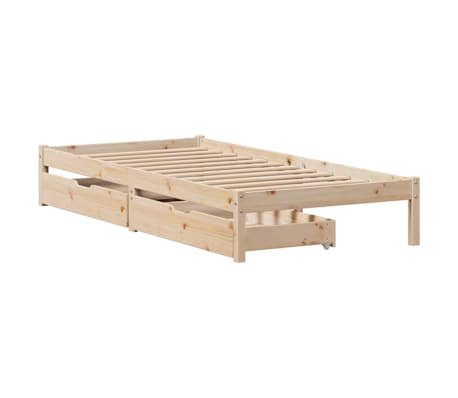 vidaXL S&auml;ngram utan madrass 90x200 cm massiv furu