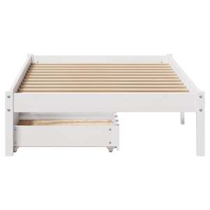 Postel bez matrace bílá 100 x 200 cm masivní borovice - obrázek 4