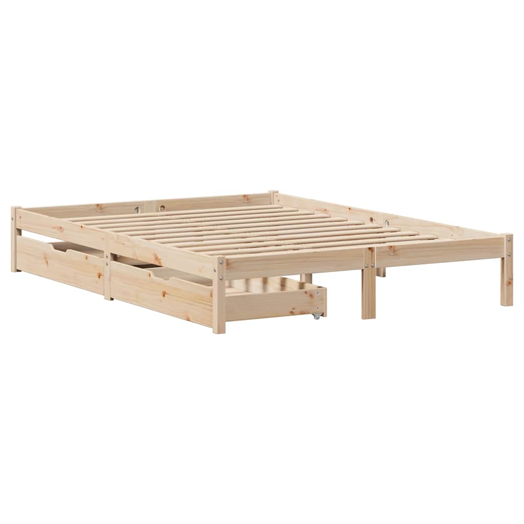vidaXL Bedframe zonder matras massief grenenhout 160x200 cm afbeelding