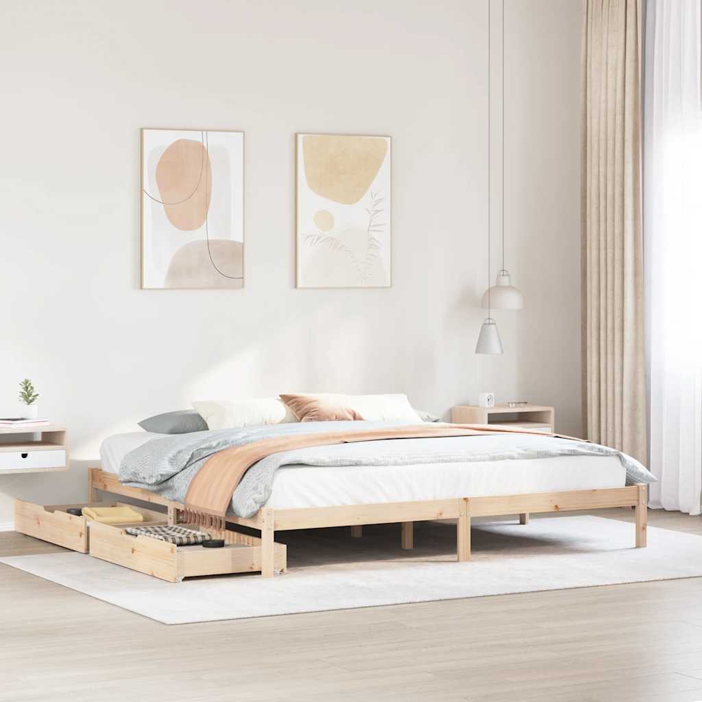 vidaXL Bedframe zonder matras massief grenenhout 200x200 cm afbeelding