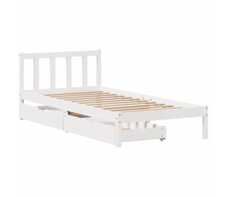 vidaXL Cadre de lit sans matelas blanc 90x200 cm bois de pin massif
