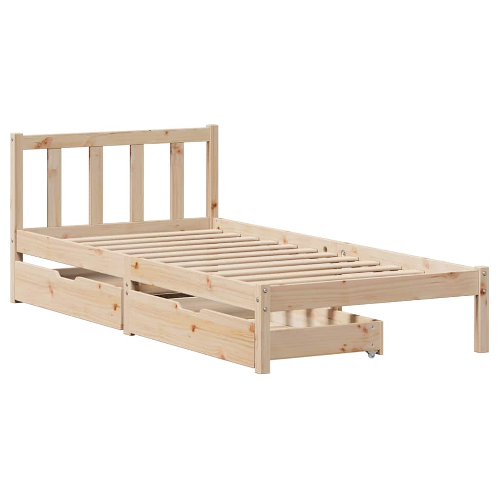 vidaXL Bedframe zonder matras massief grenenhout 100x200 cm afbeelding