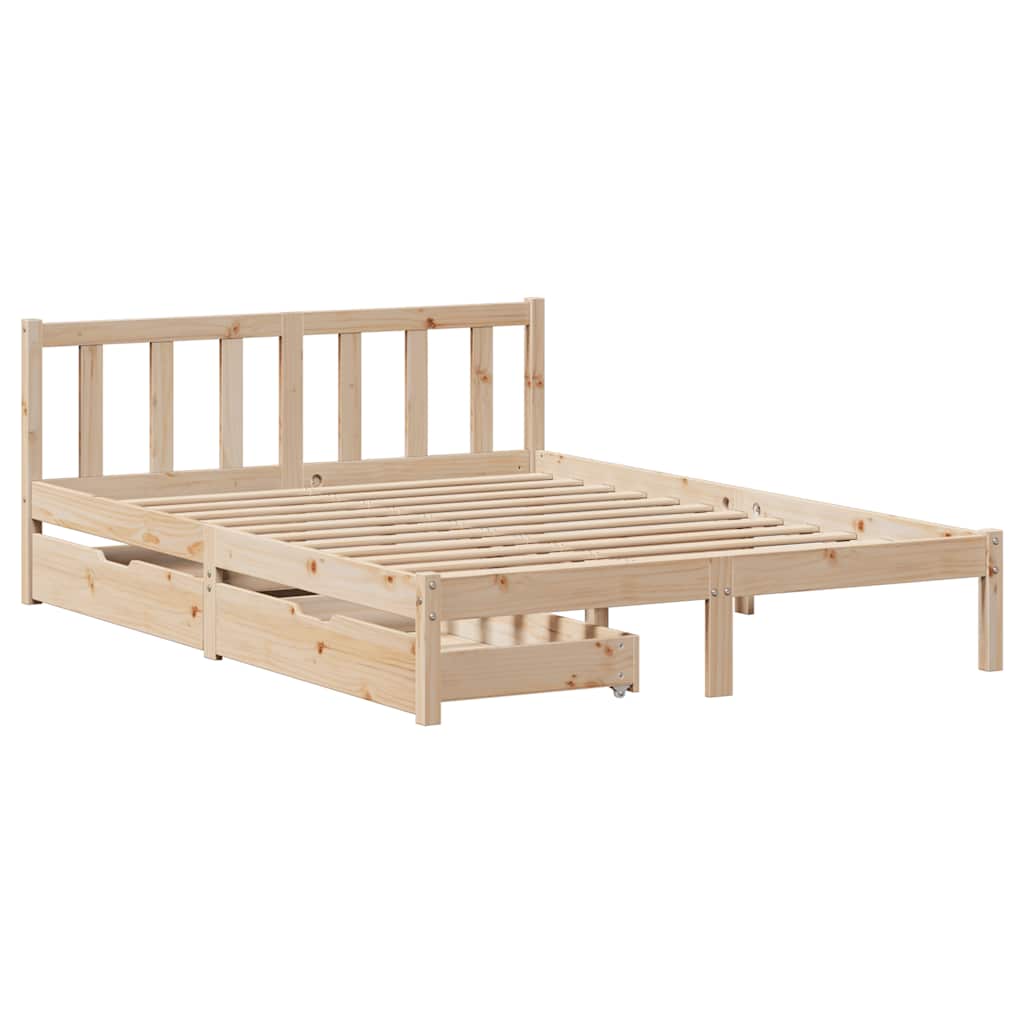 vidaXL Bedframe zonder matras massief grenenhout 140x200 cm afbeelding