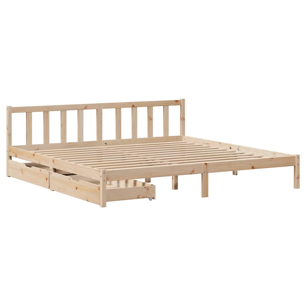 vidaXL tömör fenyőfa ágy matrac nélkül 180 x 200 cm