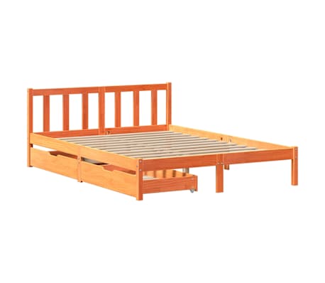 vidaXL Cadre de lit sans matelas cire marron 120x200cm bois pin massif