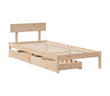 vidaXL S&auml;ngram utan madrass 90x200 cm massiv furu
