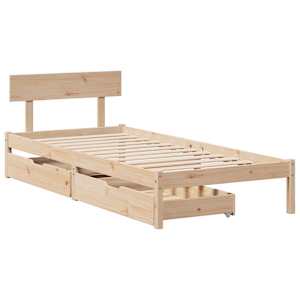 vidaXL S&auml;ngram utan madrass 90x200 cm massiv furu