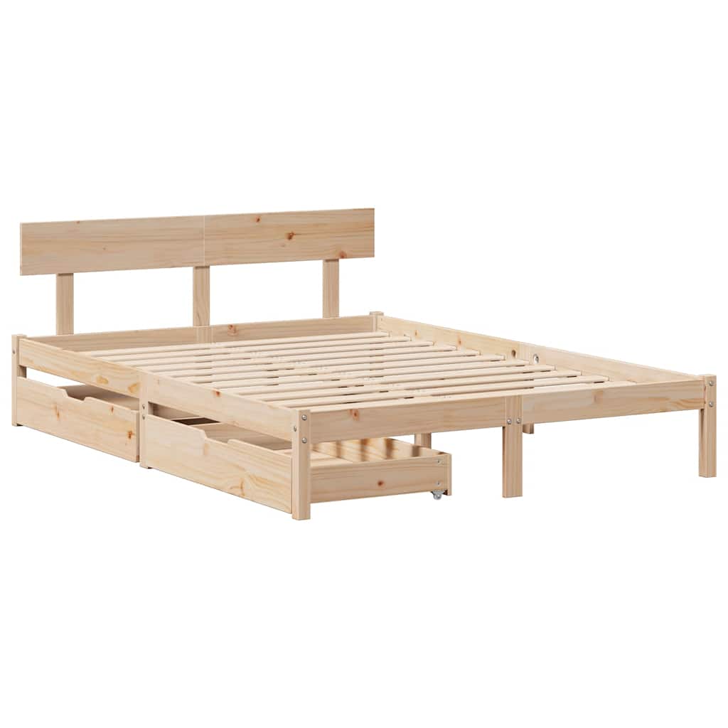 vidaXL Bedframe zonder matras massief grenenhout 150x200 cm afbeelding