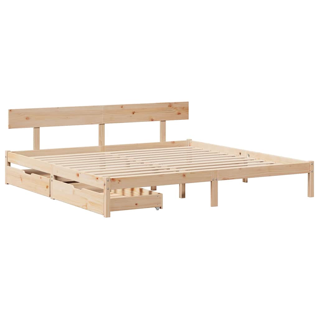 vidaXL Bedframe zonder matras massief grenenhout 180x200 cm afbeelding