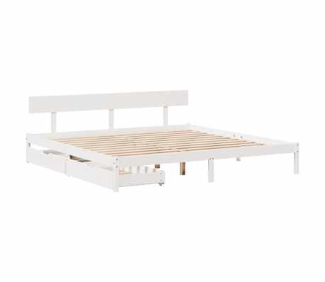 vidaXL Cadre de lit sans matelas blanc 200x200 cm bois massif de pin