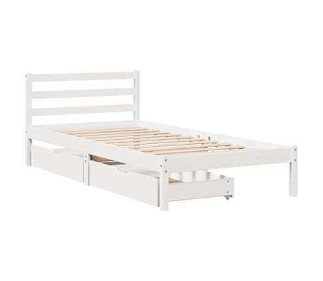 vidaXL Massivholzbett ohne Matratze Wei&szlig; 100x200 cm Kiefernholz