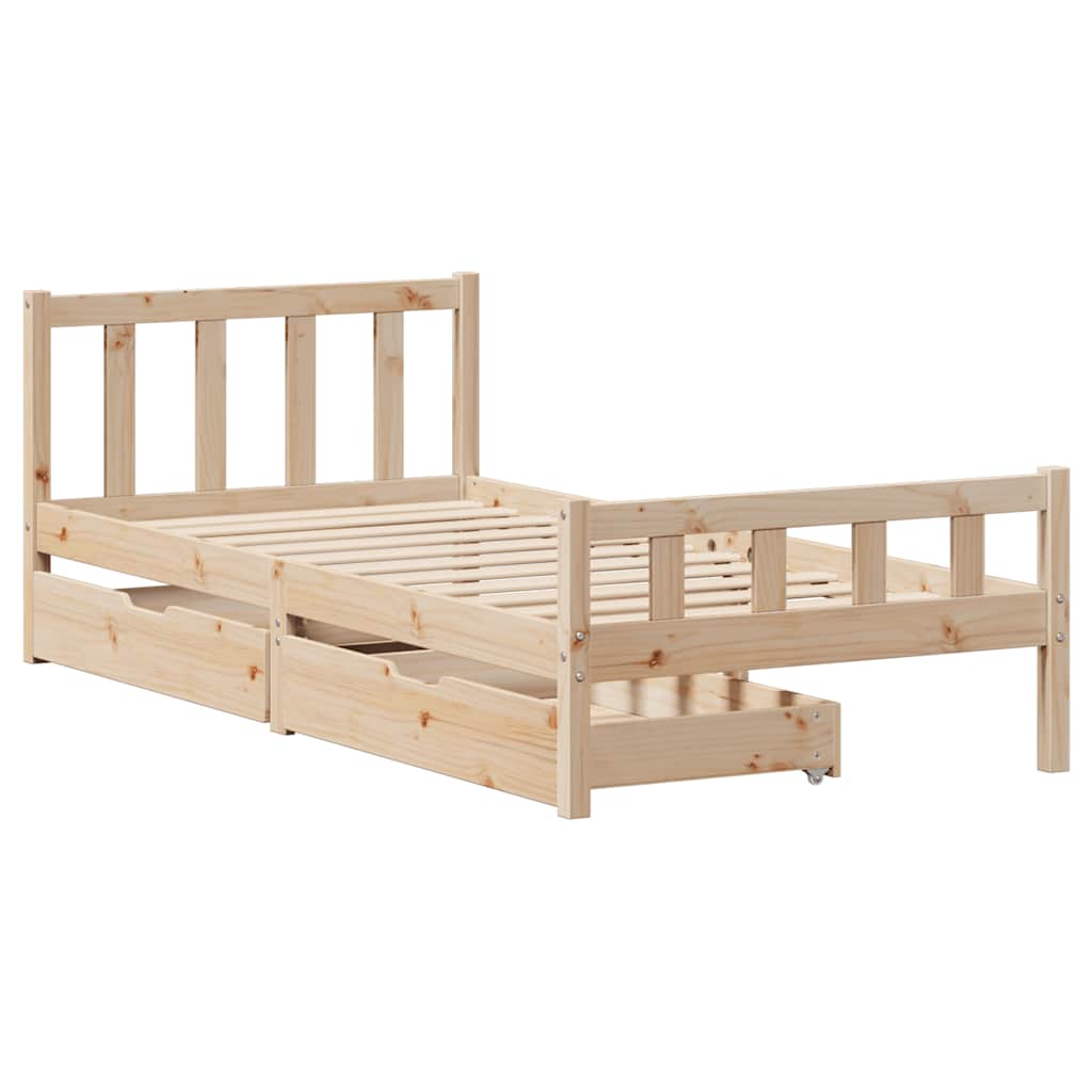 vidaXL Bedframe zonder matras massief grenenhout 75x190 cm afbeelding