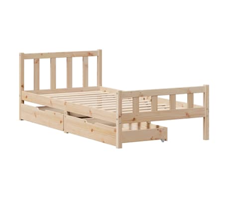 vidaXL Massivholzbett ohne Matratze 100x200 cm Kiefernholz
