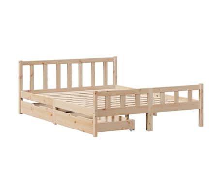 vidaXL Bed Frame without Mattress 150x200 cm King Size Solid Wood Pine